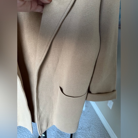 NWT New Quince 100% Organic Cotton Knit Blazer Camel Small - Picture 5 of 5